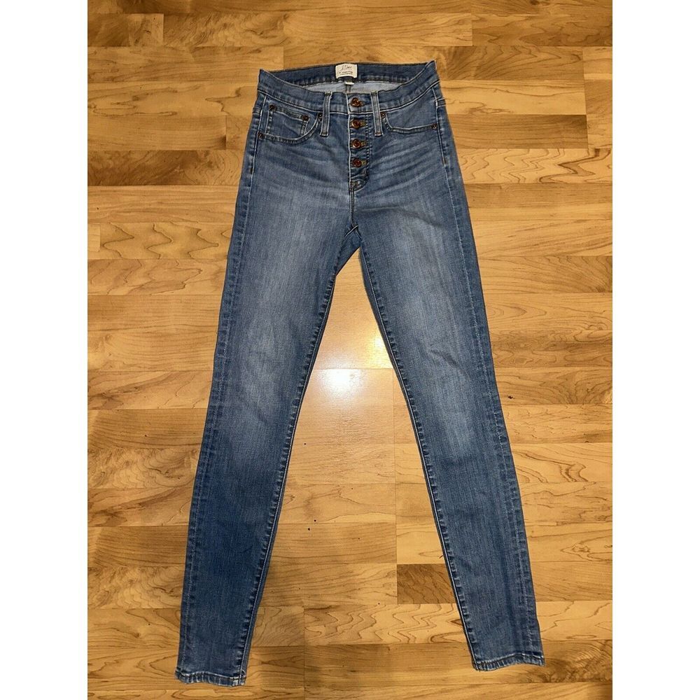 j crew 9 high rise‎ toothpick Button Fly Jeans Size 26T Tall